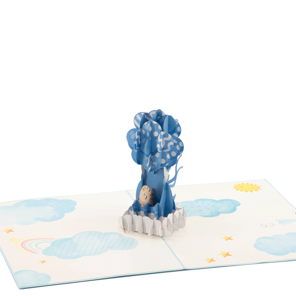 Baby Boy and Balloons Pop-Up Card