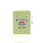 Best Teas 3D pop-up card closed — card only, green cover with teacup and Best Teas lettering, everpop