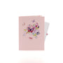 Cherry Blossom & Butterflies 3D pop-up card closed — card only, pink cover with a butterfly and blossom bouquet, everpop