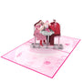 everpop 3D pop-up A Toast to Us card – open showing romantic dinner scene