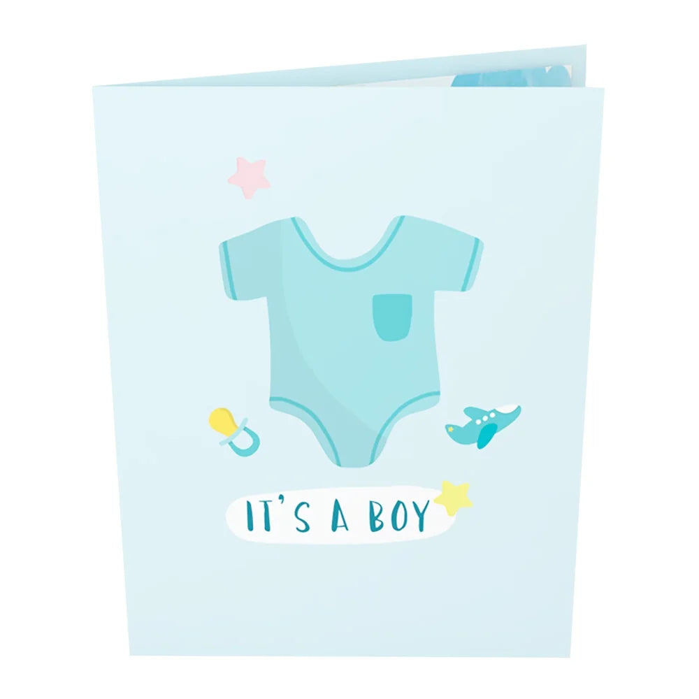 everpop 3D pop-up Baby Boy and Balloons card – front cover