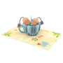 everpop 3D pop-up Best Teas card – open showing cute tea bag characters in a teacup
