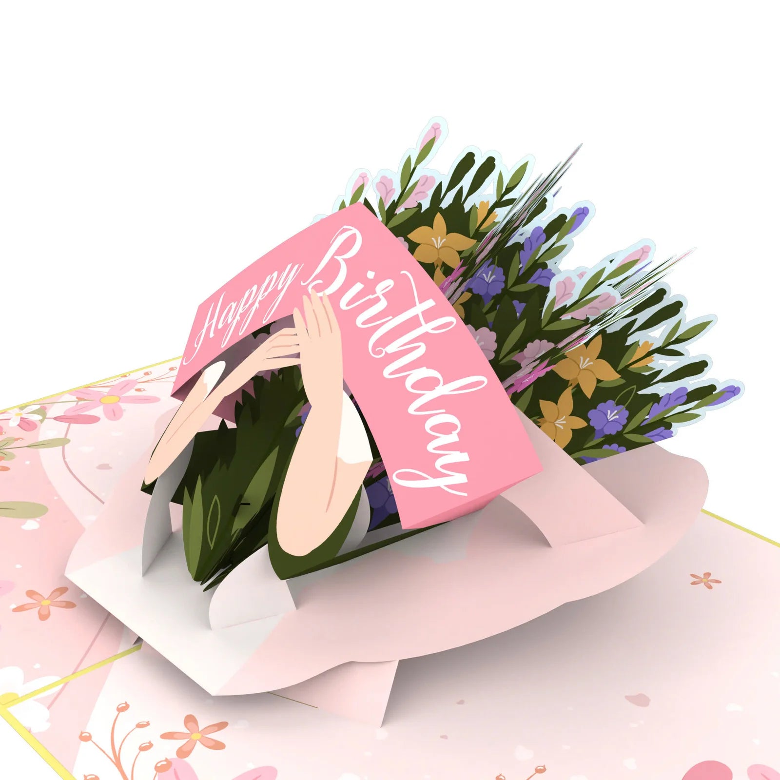 everpop 3D pop-up Birthday Bouquet card – second close-up angle of flower bouquet pop-up