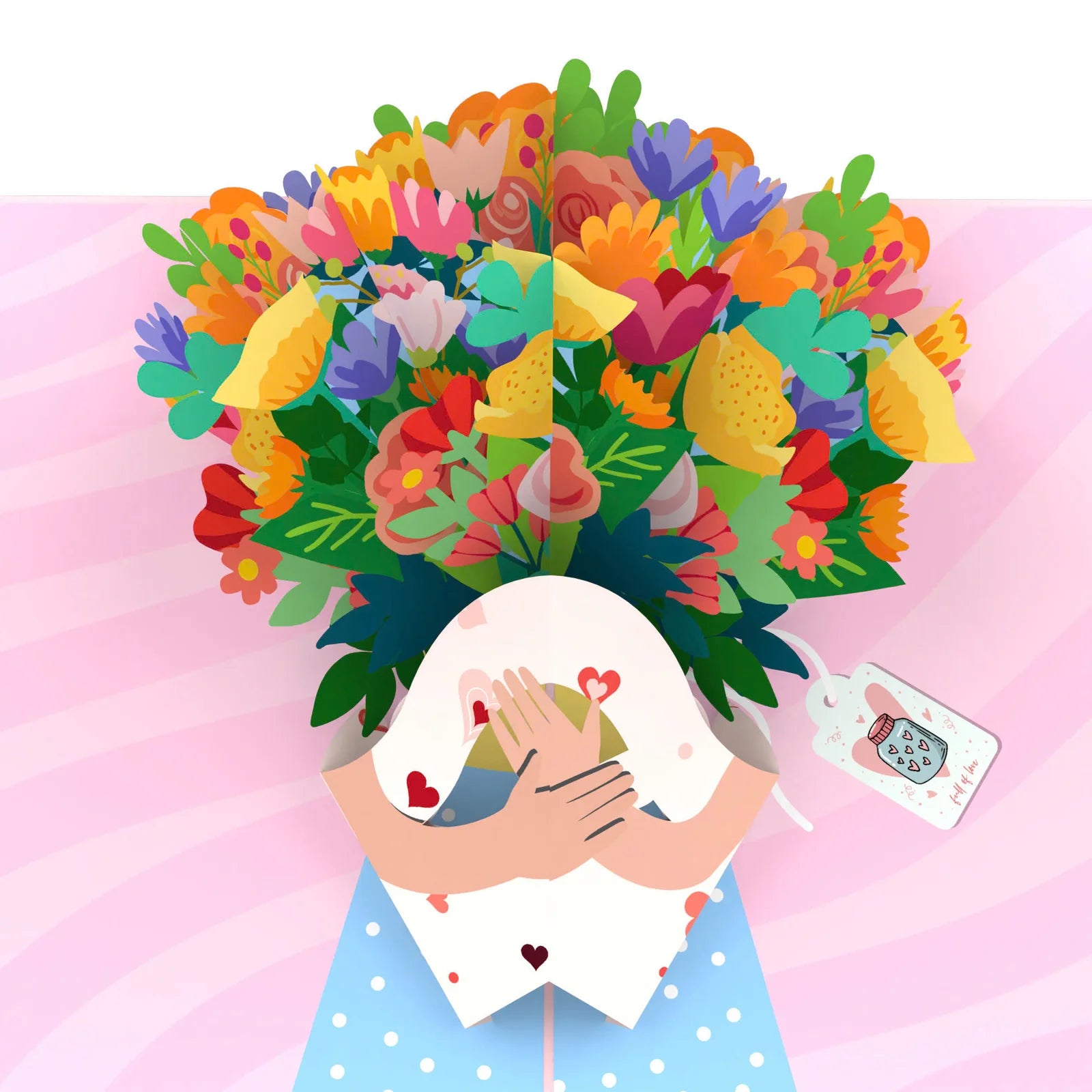 everpop 3D pop-up Blooms For You card – close-up of vibrant flower bouquet pop-up