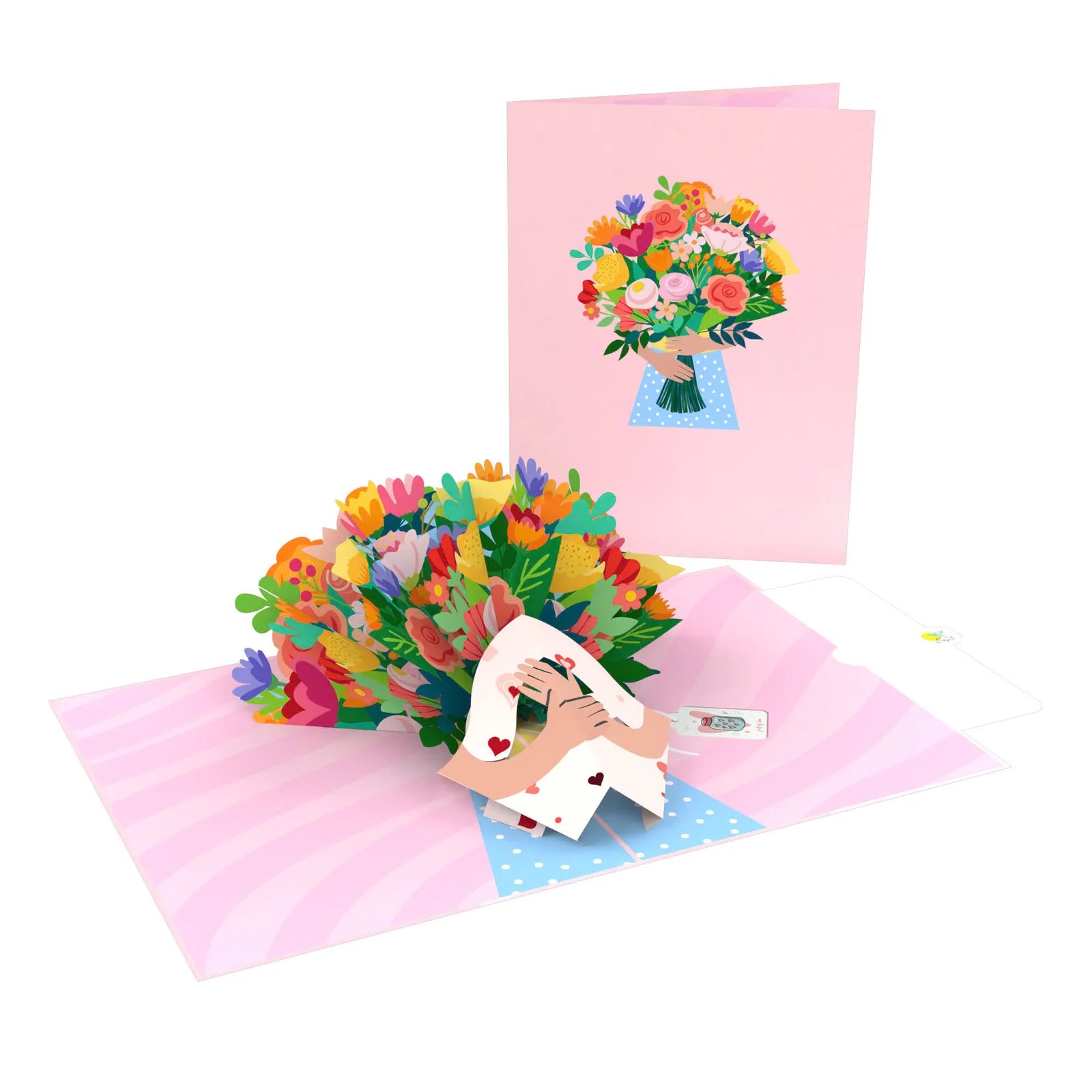 everpop 3D pop-up Blooms For You card – colourful flower bouquet open with cover
