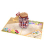 everpop 3D pop-up Bottle Full of Wishes card – open showing jar overflowing with hearts