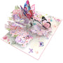 everpop 3D pop-up Cherry Blossom and Butterflies card – open showing butterflies over cherry blossoms