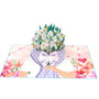 everpop 3D pop-up Daisy Days card – open showing daisy bouquet with purple polka dot wrap