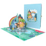 everpop 3D pop-up Dancing in the Rain card – children playing in rain open with cover