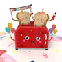 everpop 3D pop-up Happy Toast card – close-up of toast characters in party toaster pop-up