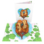 everpop 3D pop-up Holding On card – two otters hugging open with cover