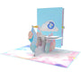 everpop 3D pop-up It's a Boy Stork card – stork carrying baby open with cover
