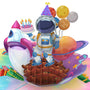 everpop 3D pop-up Love You to the Moon card – close-up of astronaut and rocket pop-up