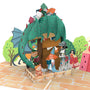 everpop 3D pop-up Once Upon an Island card – close-up of dragon and castle pop-up