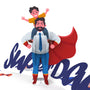 everpop 3D pop-up Superdad card – close-up of superhero dad and child pop-up