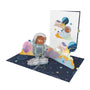 everpop 3D pop-up Teddy Takes Flight card – bear astronaut in space open with cover