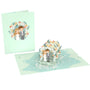 everpop 3D pop-up Through the Garden Gate card – bride and groom under floral arch open with cover