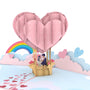 everpop 3D pop-up Up in the Clouds card – close-up of heart balloon and couple pop-up