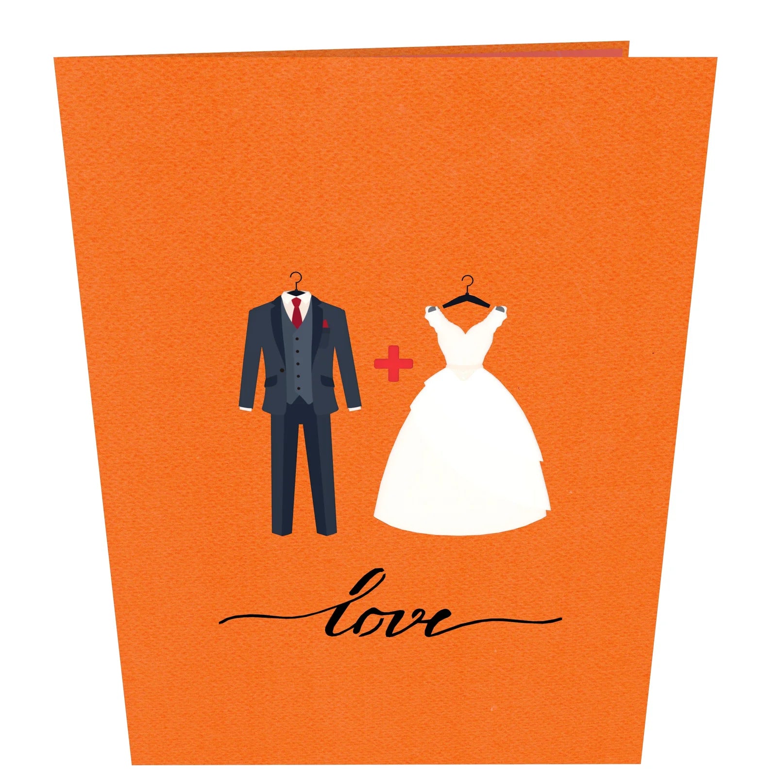 everpop 3D pop-up Wedding Suit and Gown card – front cover