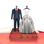 everpop 3D pop-up Wedding Suit and Gown card – close-up of suit and gown pop-up