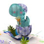 verpop 3D pop-up You're One of a Kind card – close-up of baby dinosaur hatching pop-up