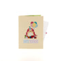 Happy Hedgehog Birthday 3D pop-up card closed — card only, cream cover with hedgehog and Happy Birthday text, everpop