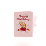 Happy Toast 3D pop-up card closed — card only, pink cover with toaster and Happy Birthday text, everpop