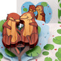 Holding On 3D pop-up card close-up: otter couple snoozing hand in hand on the water, everpop