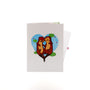 Holding On 3D pop-up card closed — card only, white cover with otters inside a blue heart, everpop