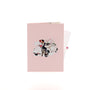 Just Married 3D pop-up card closed — card only, pink cover with couple on their wedding car, everpop
