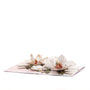 Magnolia Blossom 3D pop-up card angle view: magnolia branch pop-up across a pale pink base, everpop