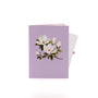 Magnolia Blossom 3D pop-up card closed — card only, lilac cover with a white magnolia branch, everpop