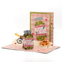 Olive You 3D pop-up card front view: olive jar picnic with wine and pasta, green cover behind, everpop