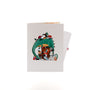 Once Upon an Island 3D pop-up card closed — card only, white cover with dragon, knight and teddy bear, everpop