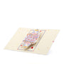 Queen of the Castle 3D pop-up card angle view: queen of hearts pop-up on a birthday doodle base, everpop