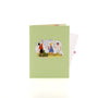 The Treehouse 3D pop-up card closed — card only, cover with three kids blowing soap bubbles, everpop
