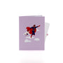 To the Moon With Dad 3D pop-up card closed — card only, lilac cover with dad and child above the clouds, everpop