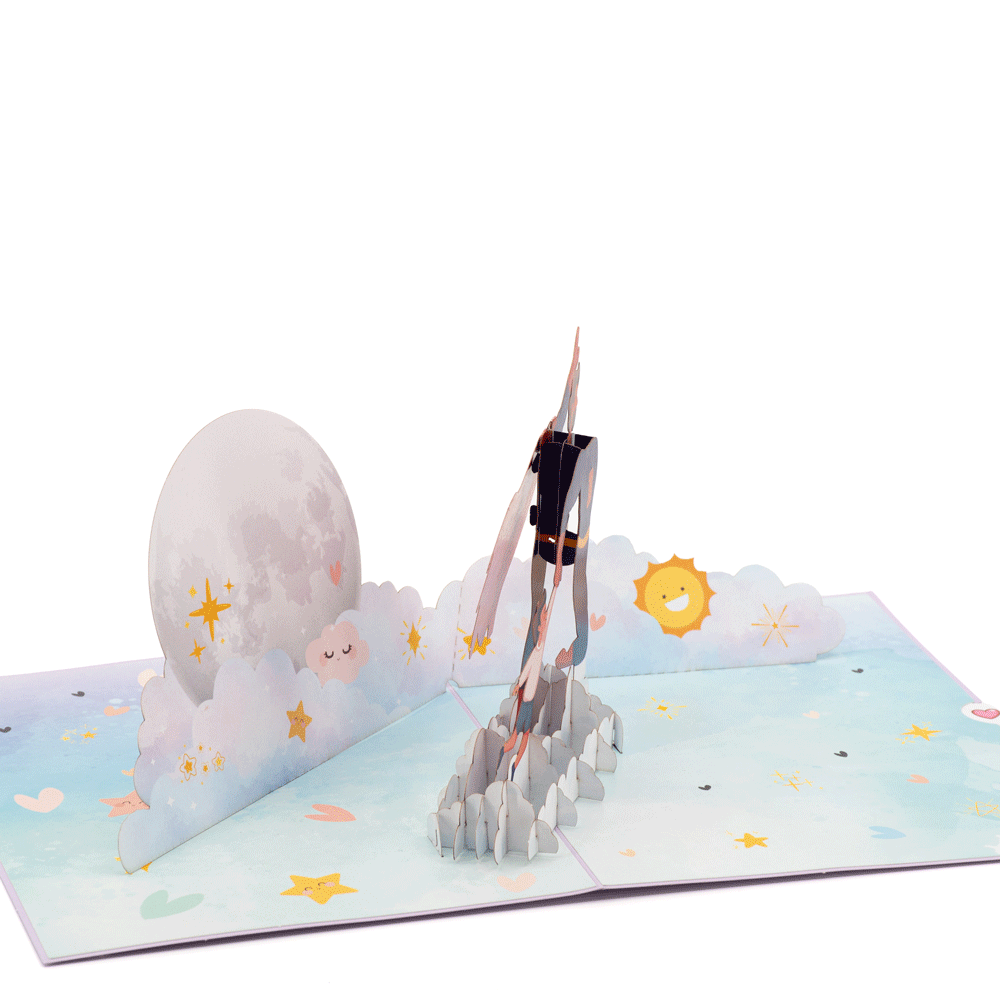 To the Moon With Dad 3D pop-up atvirukas