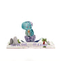 You're One of a Kind Birthday 3D pop-up card angle view: dino egg pop-up with palms on a party base, everpop