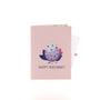 You're One of a Kind Birthday 3D pop-up card closed — card only, pink cover with dino egg and Happy Birthday text, everpop